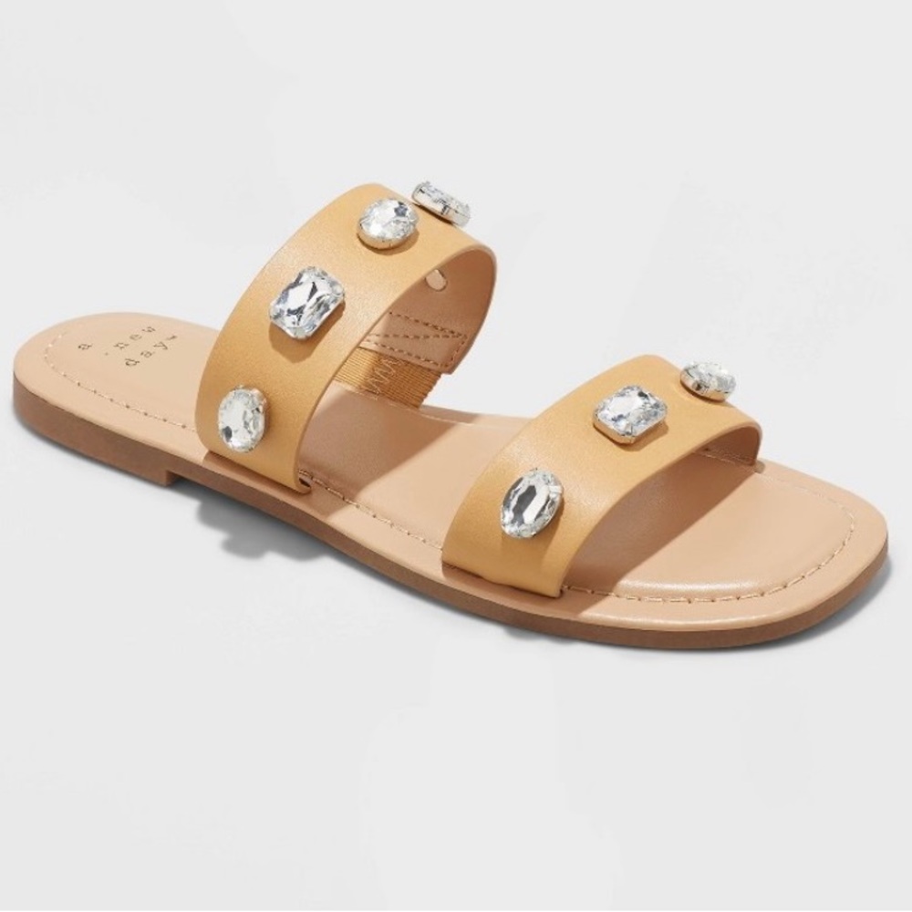 A New Day Brit Two Band Embellished Sandals Women’s 7.5
